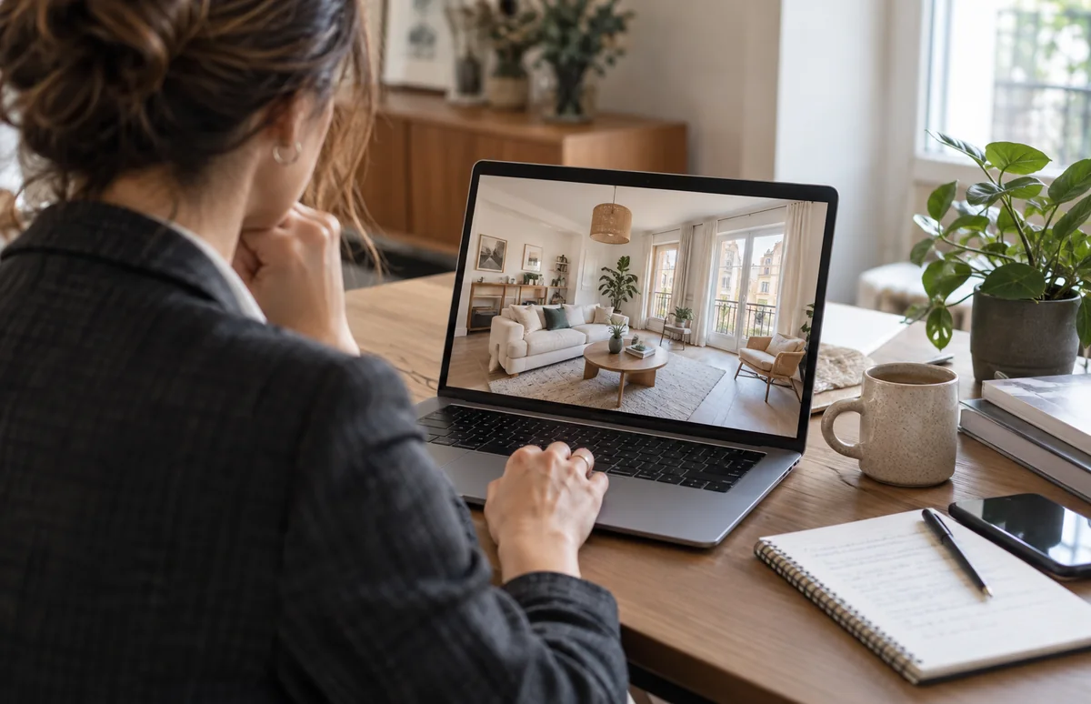 Préparation des photos d'une annonce immobilière